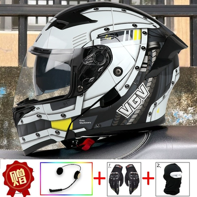 locomotive men's and women's safety – Motosiklet dəbilqələri - m-mobile-gray-built-in-bluetooth-free-gloves-headgear-anti-fog-sticker