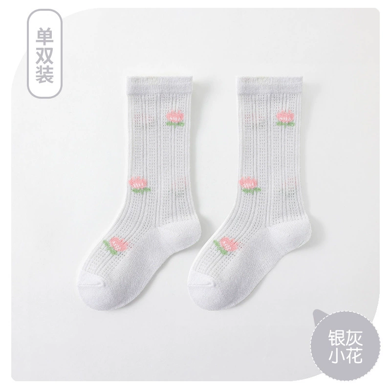 Summer children's mosquito repellent, cartoon thin breathable hairpins, knee socks for early age, 23 years, mid-length