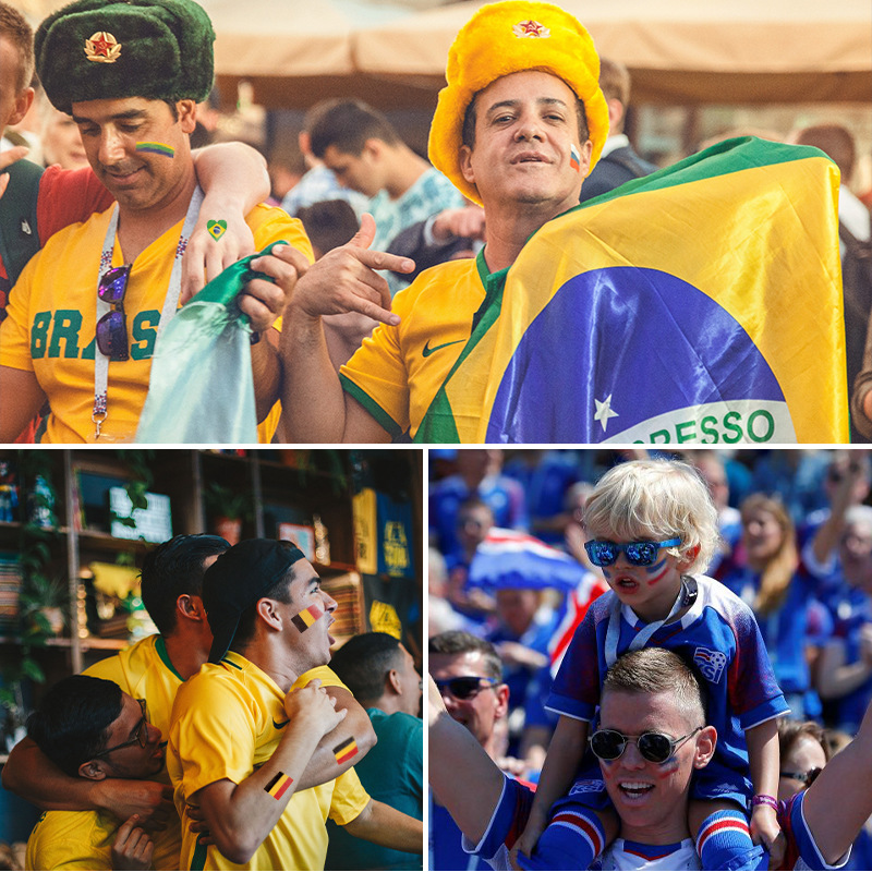 Cross-border 2022 Copa del Mundo tema tatuaje pegatinas impermeable Bandera Nacional niños dibujos animados tatuaje pegatinas tatuaje