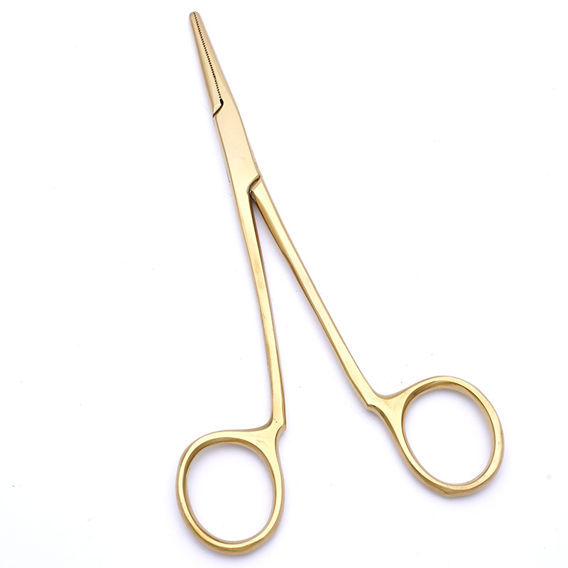 Nueva fábrica al por mayor torniquete de acero inoxidable alicates de pesca gancho recto curvado oreja tirando alicates sin hebilla clip de bloqueo