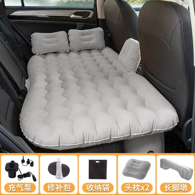 Seat Travel Mattress, Portable Camping | Vehicle-mounted inflatable bed - flocking-with-stalls-gray-long-foot-piers-pillow-electric-pump