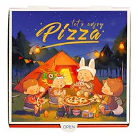 Новый продукт Пикник Пикник Пицца Коробка на вынос Коробка для пиццы Коробка для упаковки Коробка для пиццы 8-дюймовая гофрированная утолщение