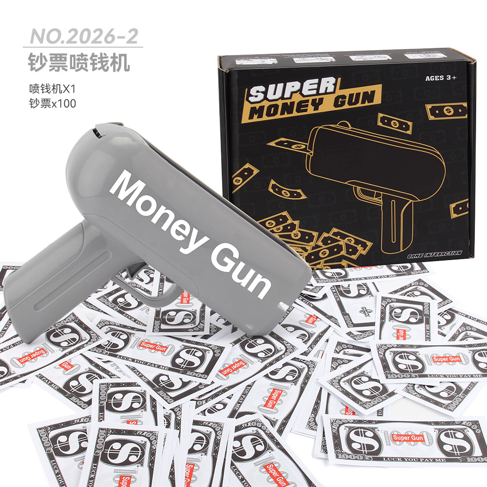 Nuevo oro eléctrico pistolas de pulverización de dinero MoneyGun pistolas de pulverización de dinero juguetes pistolas de billetes pistolas de juguetes
