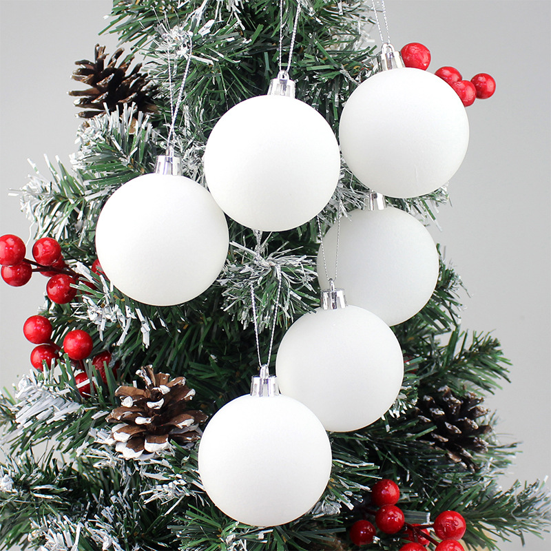 Fábrica tienda directa de 6cm bolas de Navidad bolas de decoración de Navidad bolas de plástico bolas de Navidad colgantes de árbol de Navidad