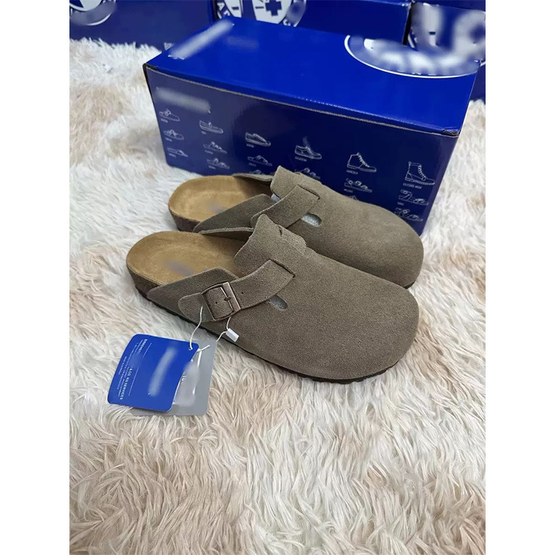 Genuine Leather Birkenstock Shoes for Men and Women, Cork Leather Fishing Birkenstock Clogs, Half-Slippers, Sandals, Thick-Soled Shoes for Daily Casual Wear