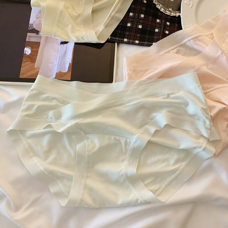 Class a Antibacterial Maternity Underwear for Women, Soft Low-Waist V-Shaped Large Size Seamless Breathable Early, Mid, and Late Pregnancy Thin Briefs for Women
