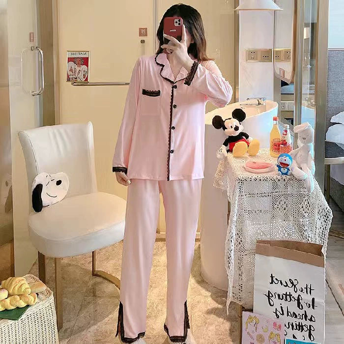 Autumn pijama, thin long-sleeve, set, oversize, internet celebrity