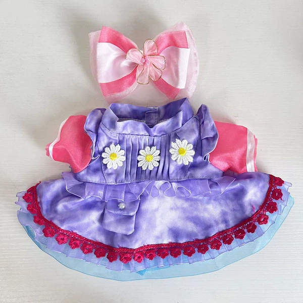 Red sleeve purple chrysanthemum skirt