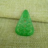 Relief dry green emerald iron dragon raw accessories jade film double happy tree leaf petal jade tube road with pearl lotus jade ring