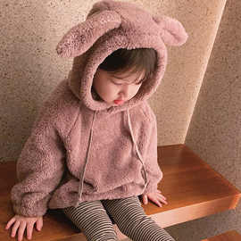男女童秋冬装新款外套加绒双面羊羔绒卫衣儿童裤子宝宝保暖毛毛衣
