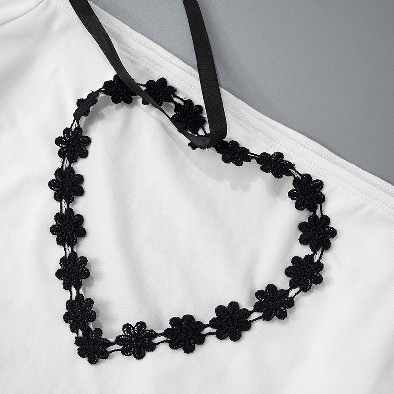 Off Shoulder Hollowed Heart Shape Lace Ribbon Slim Fit Slimming Contrast Color Top Women Long Sleeve Sexy 15 Off Shoulder Hollowed Heart Shape Lace Ribbon Slim Fit Slimming Contrast Color Top Women Long Sleeve Sexy