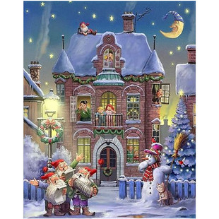 Cross-Border New Diy5D Diamond Painting Santa Claus House Living Room Decoration Painting Supply Manufacturer Wholesale Crystal Diamond