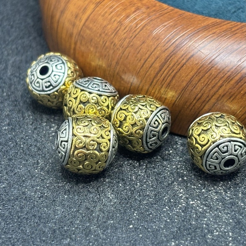 チベット白銅花びらビーズ手作り diy ビーズブレスレットトップビーズネックレスペンダントアクセサリー|undefined