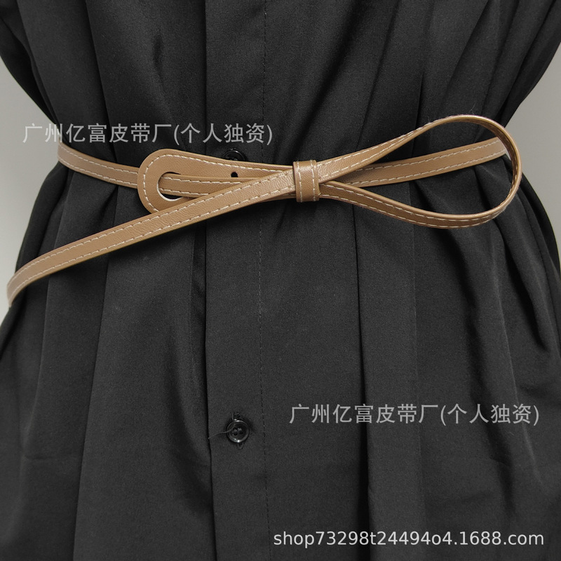 Women's Fine Belt All-match Knot Decorative Belt Fashionable Coat with Dress Sweater Waistband