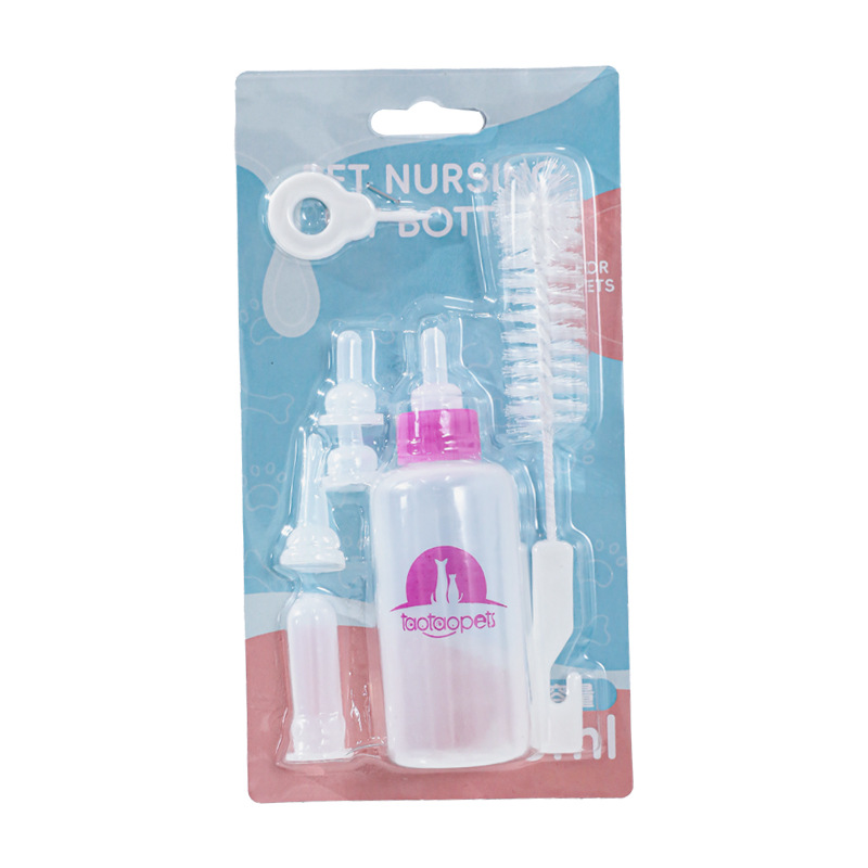 Colorido mini botella de alimentación para mascotas 60ml perro gato alimentador plástico botella de alimentación fuente de alimentación para mascotas suministros para perros