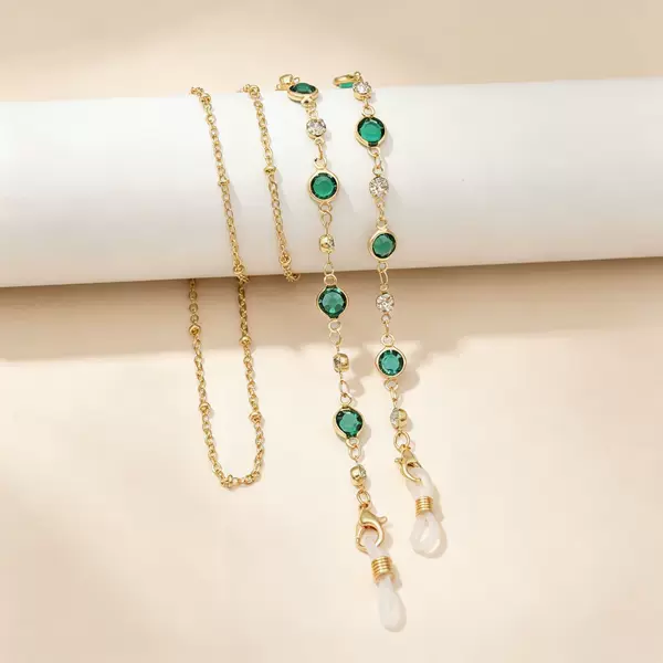 European and American style diamond-studded eyewear chain, fashionable eyewear chain, dual-purpose chain for sunglasses and masks, direct source of supply