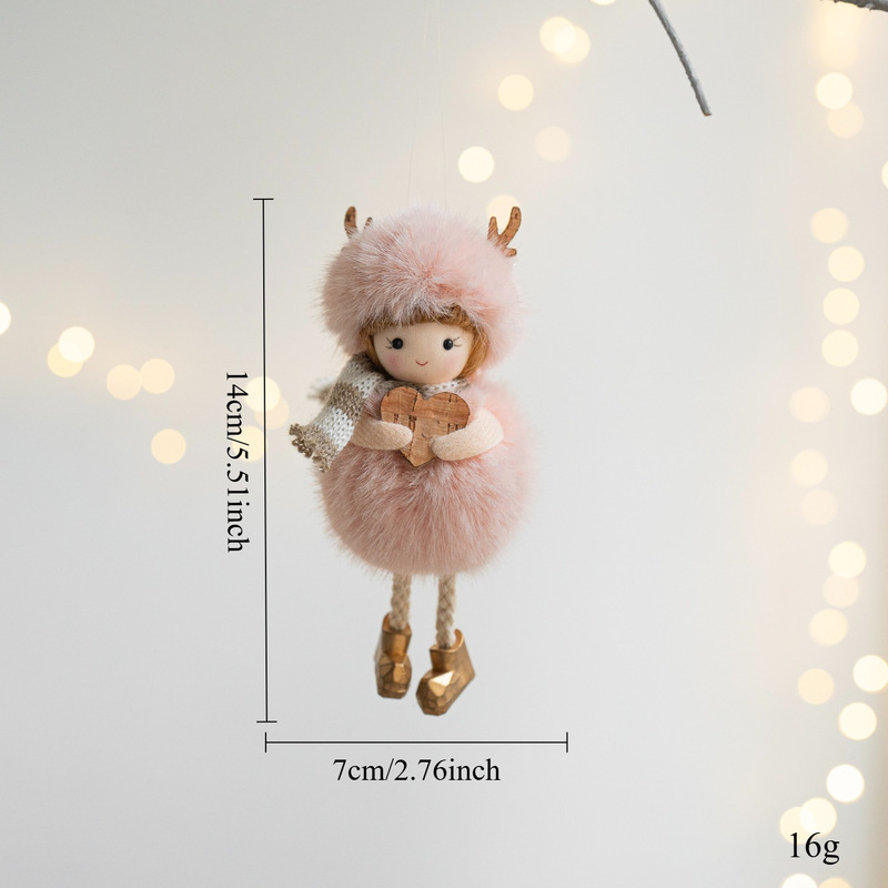 クリスマス装飾ぬいぐるみ天使の女の子のペンダントクリスマスツリー装飾ペンダントホームホリデー装飾ペンダント|undefined