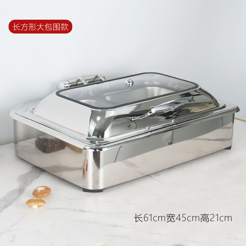 De acero inoxidable de lujo buffet estufa calefacción eléctrica buffet estufa de hotel hidráulico de alimentos cocinados Flip visual olla de aislamiento