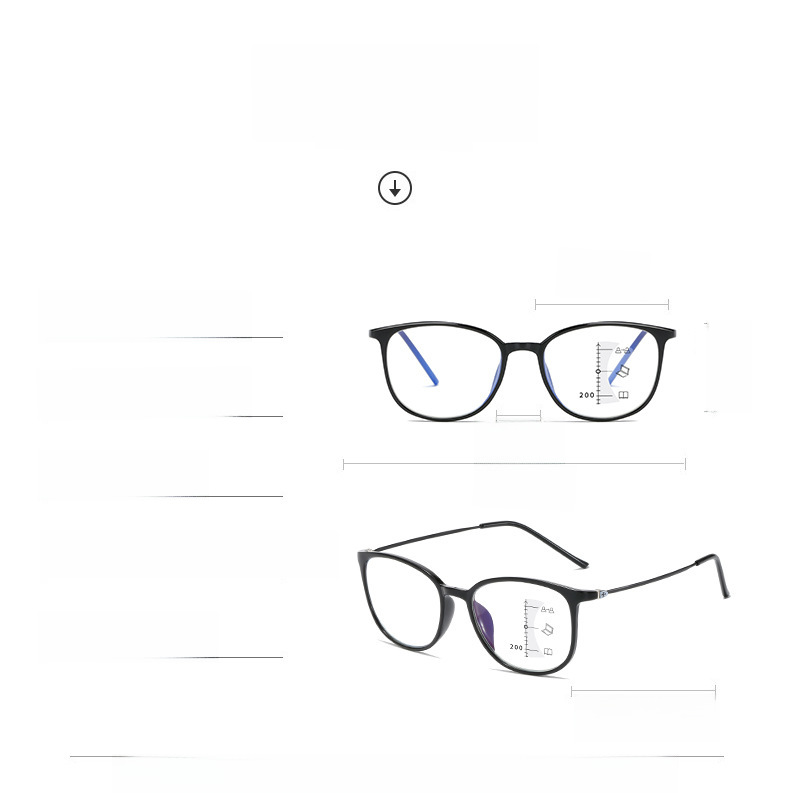 Nouvelles lunettes de presbytie progressives multifocales anti-lumière bleue en gros hommes et femmes lisant des lunettes de presbytie à double usage_voghion.com