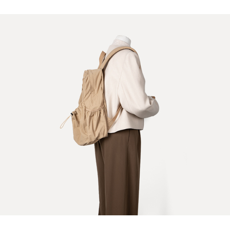 Koreanische Nische Instagram wasserdichter Nylongewebe-Rucksack mit Kordelzug für Damen, vielseitig, leicht, große Kapazität für Studenten_voghion.com