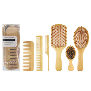 Wholesale foreign trade environmental protection Home Hairdressing set massage comb wide tooth comb pointed tail comb care hair Nanzhu wood comb
