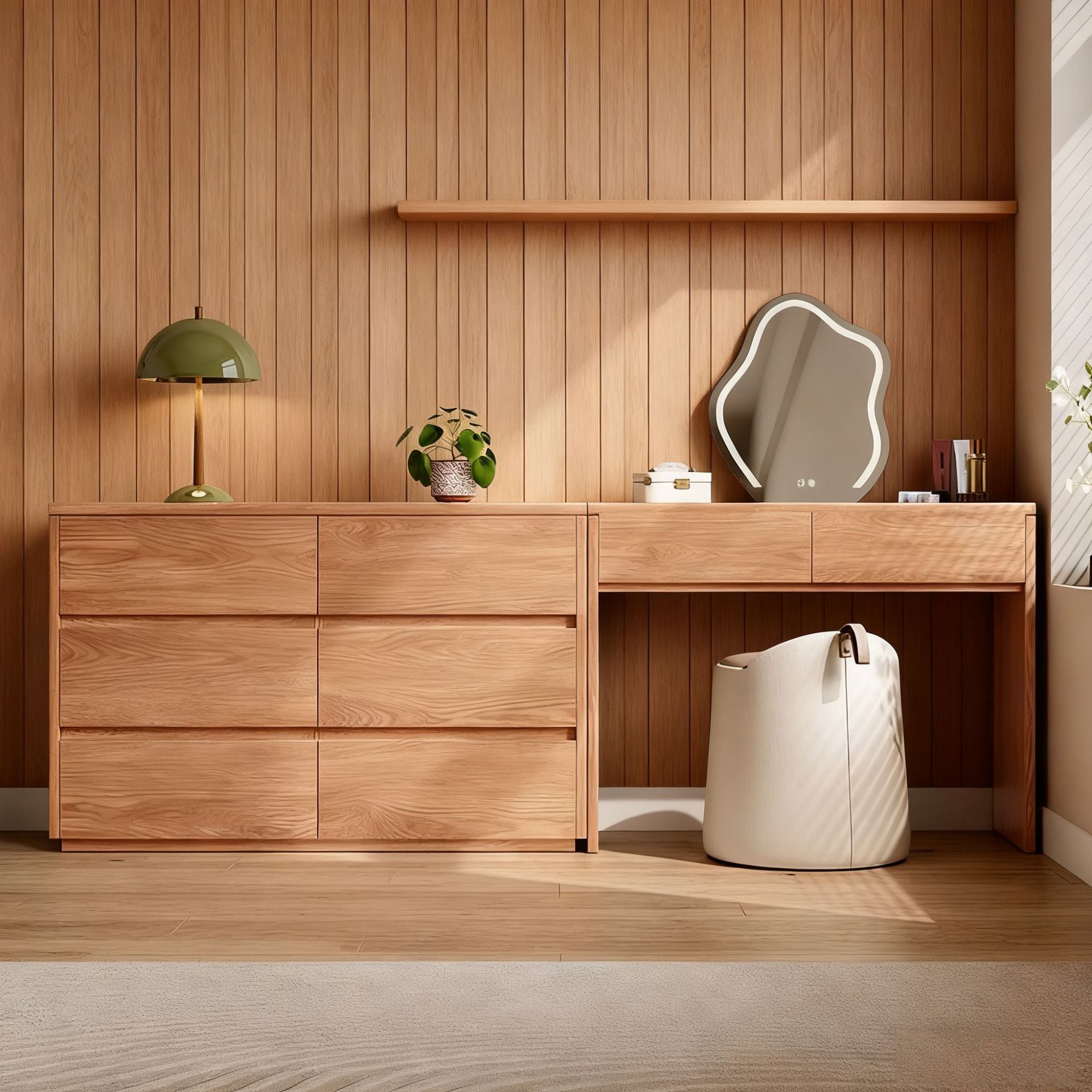 Log Dressing Table Large Capacity Drawer Women's Modern Simple Dressing Table Bedroom Storage Cabinet Dressing Table Wholesale