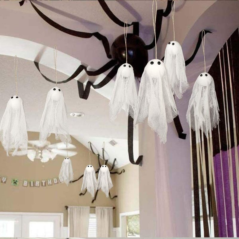 ハロウィン装飾ゴーストガーゼアレンジメント小道具ゴーストフェスティバルホラーシーンアレンジメントペンダントクロスボーダーペンダント卸売|undefined