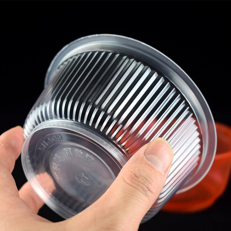 Tazón desechable Tazón rojo grueso Tazón transparente Boda Vajilla de grado alimenticio Tazón doméstico de plástico Tazón festivo especial para comer