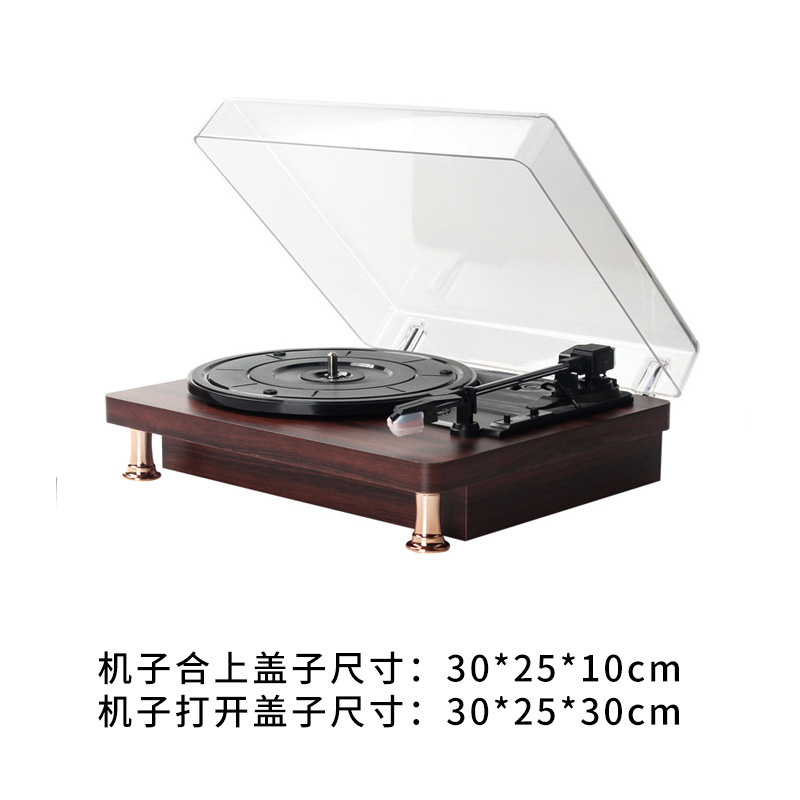 レトロな黒ゴムレコード機の蓄音機のクロスボーダーの卸売りのサンプルの間のbluetoothの音響の創意の贈り物の置物のレコード機|undefined