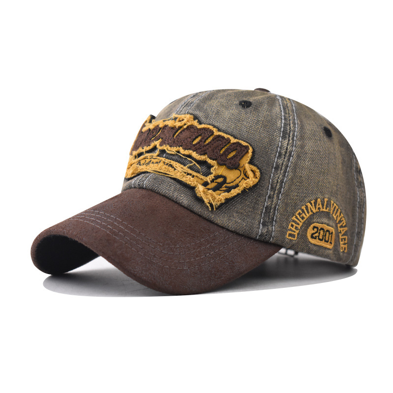 Nuevo cross-border hombre y mujer lavado con agua vaqueros America sombrero de béisbol frotado super buena sensación de alta calidad gorra de boca de pato