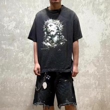 Saint Michael夜光男神美式高街重磅vintage水洗复古VTG短袖T恤男