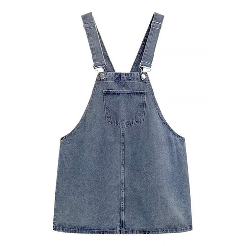 Denim Overalls Dress Women Spring Autumn Cute Japanese Style One-piece Dress Student Korean Version Loose Short Skirt