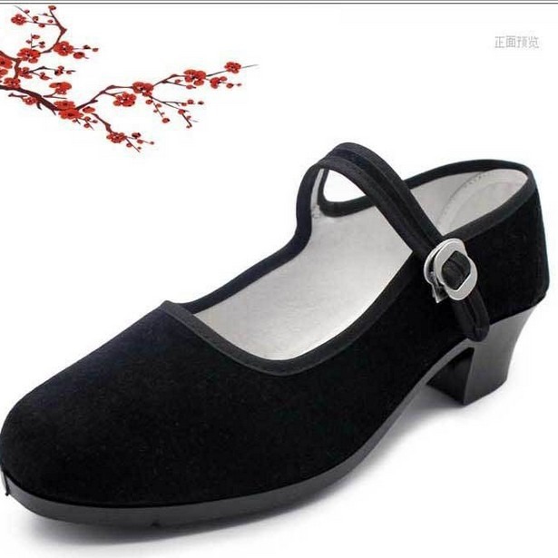 Factory Direct Sales Genuine Old Beijing Women's Cloth Shoes Hotel Supermarket Work Shoes High-Heeled Lace-Up Dance Shoes Starting from a Pair