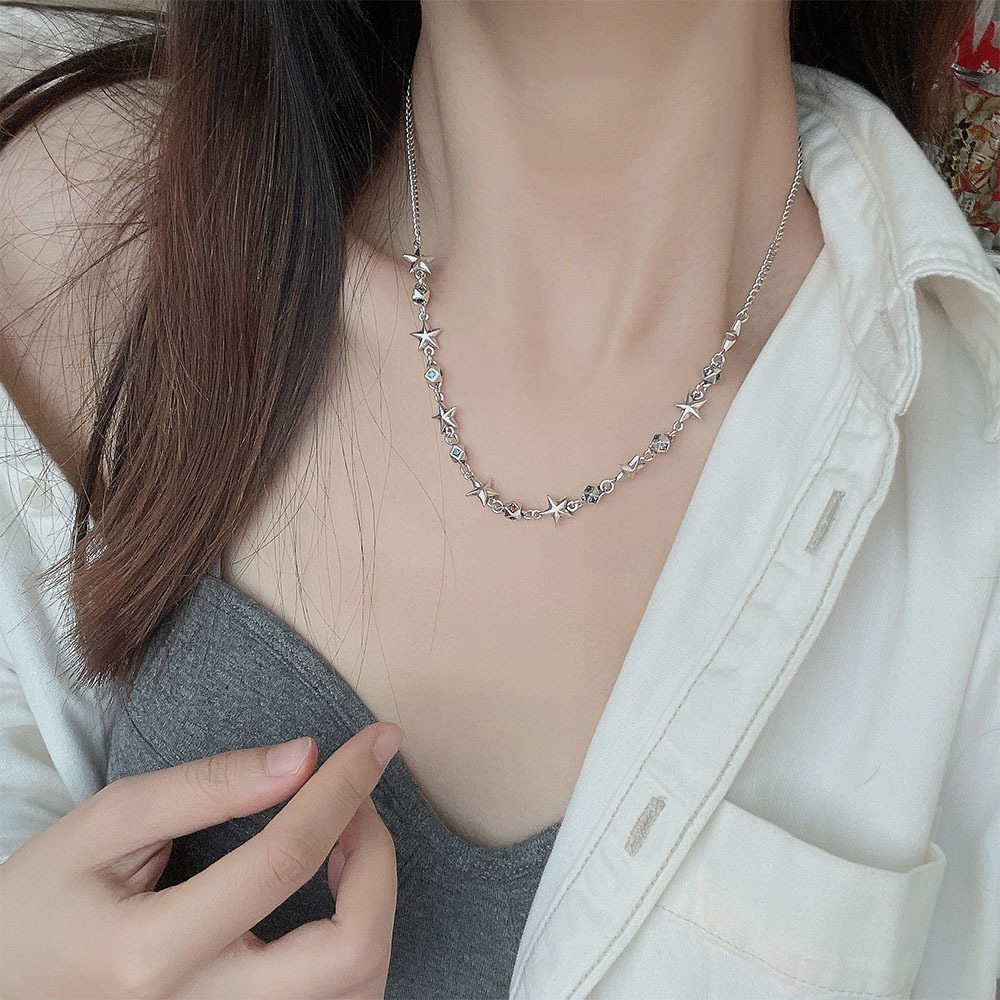 19g Weight Copper Pendant Material Wholesale Jewelry IG Style Star Copper Plating Necklace Chain-free