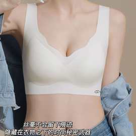 夏季薄款果冻背心式内衣软支撑冰感透气小胸聚拢无痕聚拢调整文胸