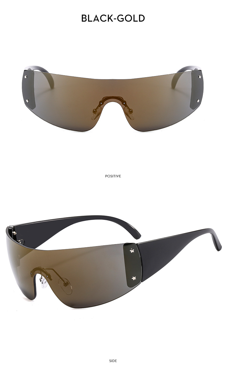 Y2k Five-pointed Star Frameless Sunglasses For Women Retro Style_voghion.com
