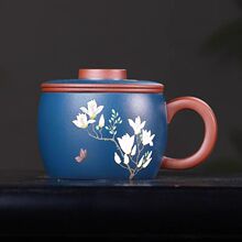 正宗宜兴紫砂杯吕泽新老师纯全手工带盖办公杯女款泡茶杯子缸杯