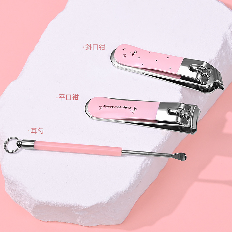 Cross-Border Carbon Steel Kidsren's Nail Clipper Set Nail Clipper Pedicure Tool + Ear Scoop Manicure Tool Nail Clipper