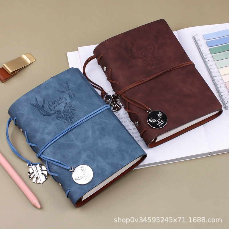 Retro pocket notebook D017, horizontal inner core with 3 storage pockets, tear-off pages