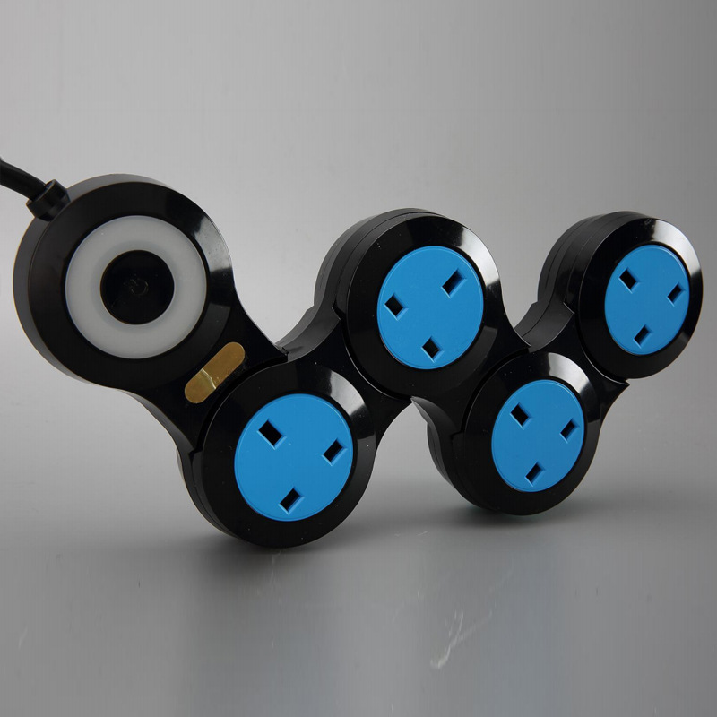 13A英式变形插座英规三孔USB外贸插排接线板英标创意旋转拖线板