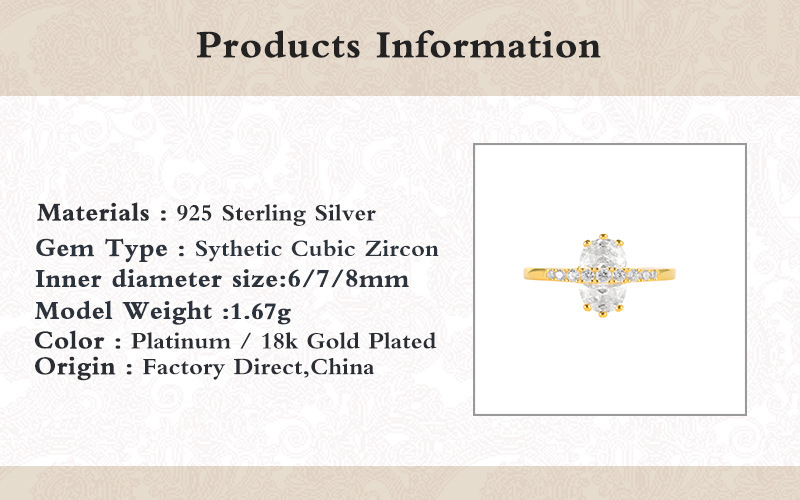 Simple Style Geometric Sterling Silver Inlay Zircon Rings 1 Piece