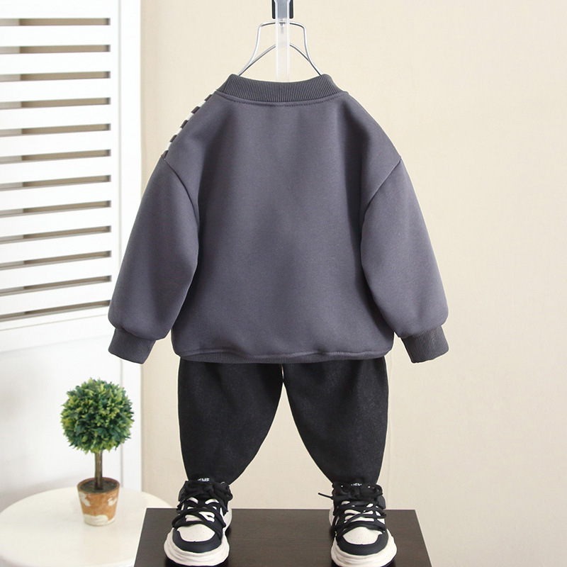 6122 Traje de suéter de primavera y otoño para niños Top de niño 2025 otoño nuevo traje de dos piezas de moda para niños y bebés