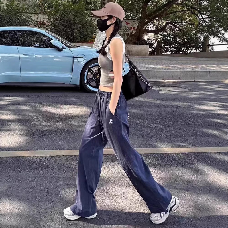 New Rr Quick-Dry Pants with Classic Letter Print, Korean Fashion Niche Thin Loose Casual Sports Wide-Leg Pants 26 New Rr Quick-Dry Pants with Classic Letter Print, Korean Fashion Niche Thin Loose Casual Sports Wide-Leg Pants 26