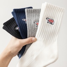 余文乐潮日本长款中高帮毛圈男女袜欧美网红北极熊毛巾底 运动袜
