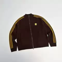 Korean-Style Color-Blocked Three-Stripe Trendy Casual Knit Cardigan Autumn Sports Versatile Warm Top