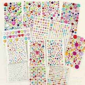 สติกเกอร์เพชรหลากสีติดหน้าและตกแต่ง DIY