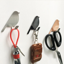 Stainless Steel Bird Hook跨境直尾小鸟防锈不锈钢挂钩免钉黏胶