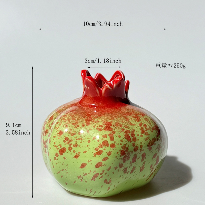 越境みかん水培創意陶磁器ザクロ花瓶生け花置物装飾プレゼントins風シミュレーション小花器|undefined