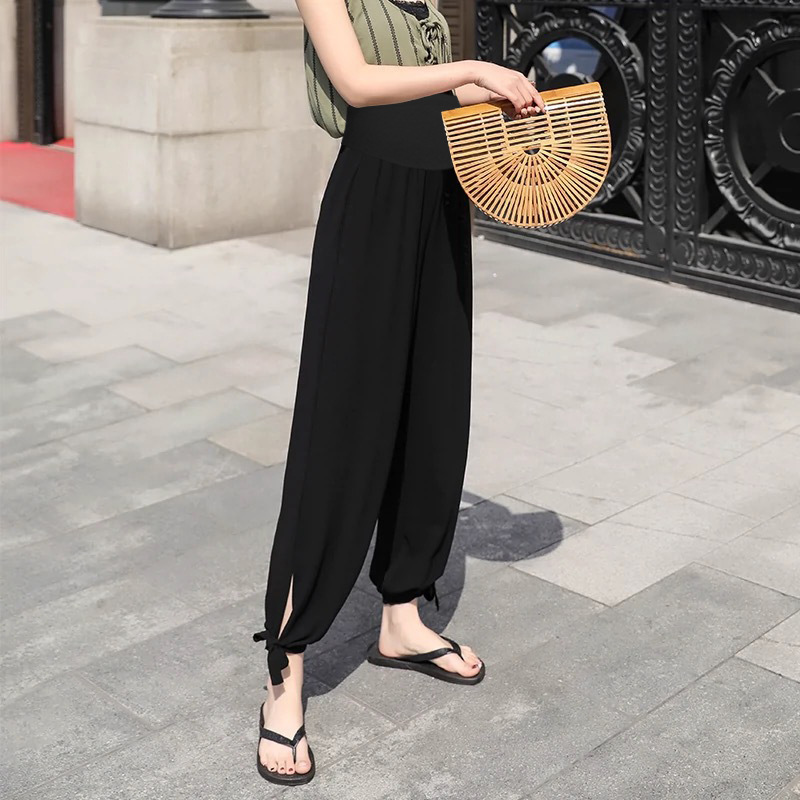 [Clearout Price with Free Shipping] Maternity Pants Chiffon Bloomers Thin Nine-Point Casual Loose Leggings 135