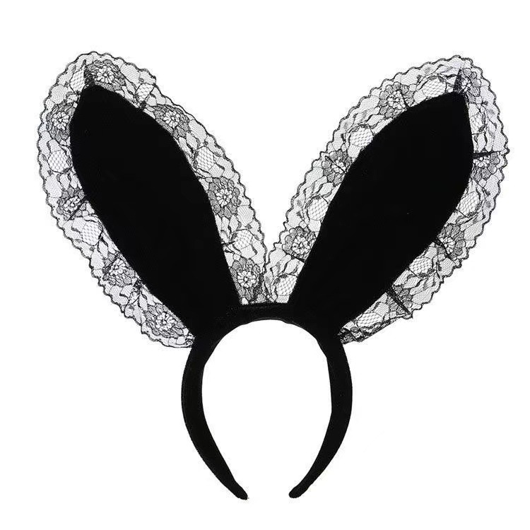 Lace Cat & Rabbit Ears Headband Set, Cute Halloween Headdress with Sexy Veil — detail image 15